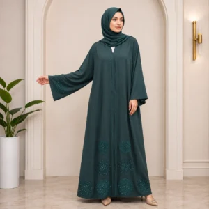 Emerald Green Embellished Abaya