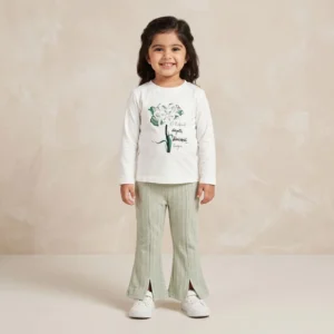 Baby Rose Kids 3D Floral White Top