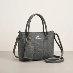 Dark Grey Textured Handbag