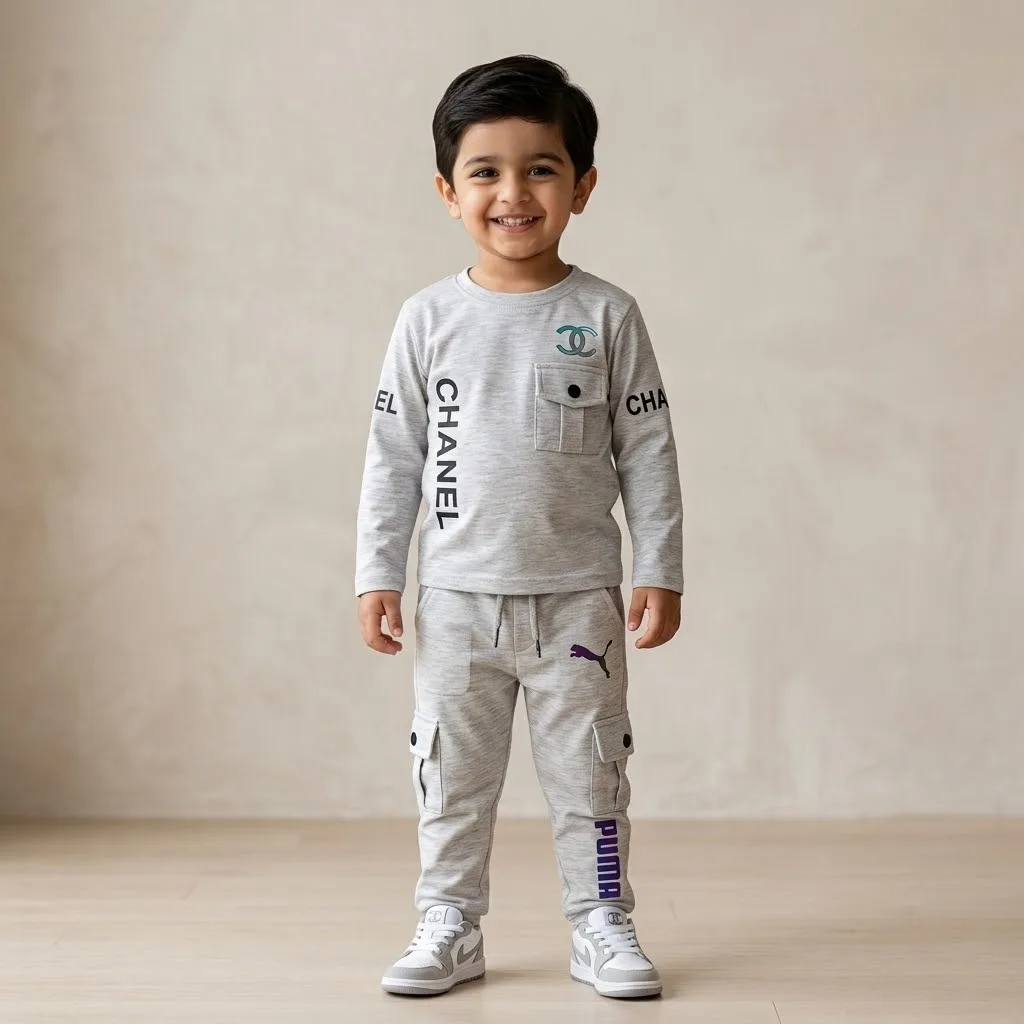 Boys light grey cargo tracksuit Boys light grey cargo tracksuit
