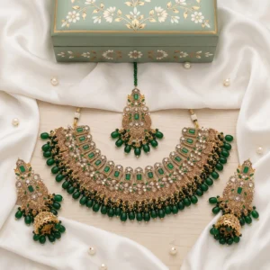 Emerald Green Antique Bridal Set