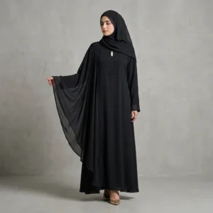 Elegant Black Beaded Ladies Abaya