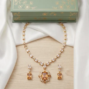 Champagne Zirconia Necklace Set