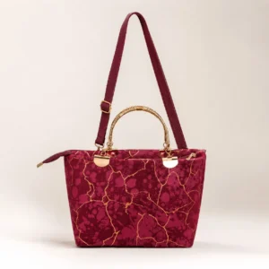 Maroon Gold Marble Crossbody Bag
