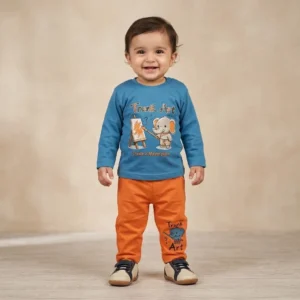 Boys Blue Elephant Graphic Set