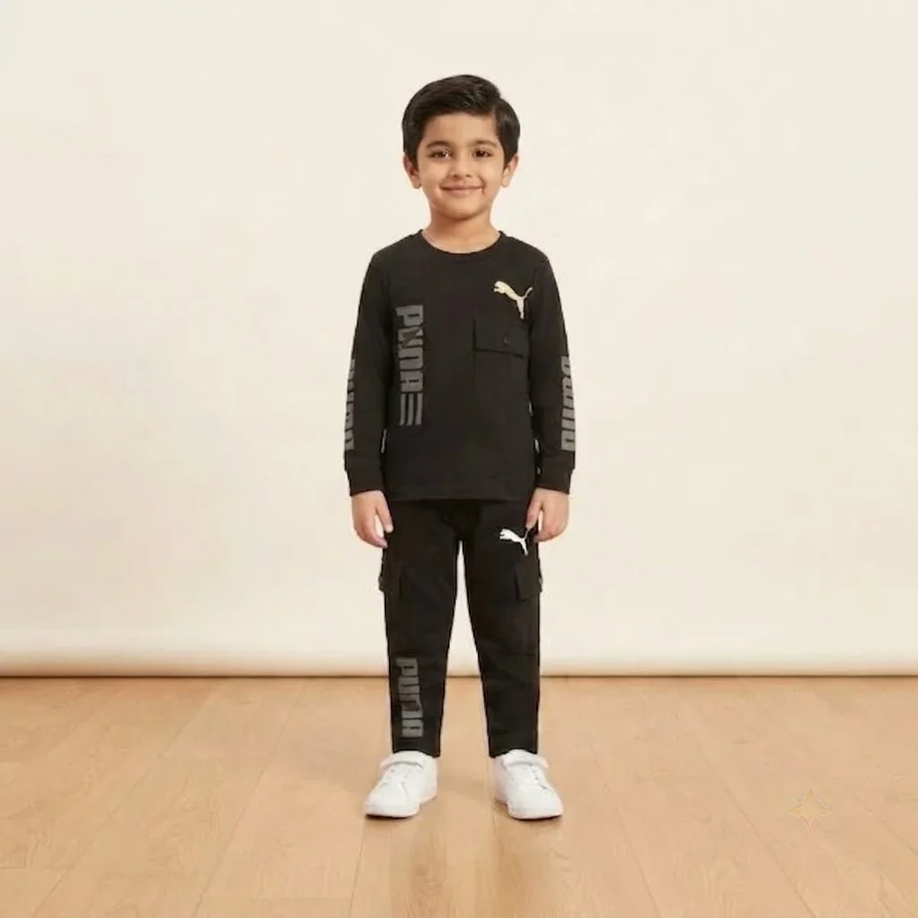 Boys Navy Blue Puma Tracksuit Set