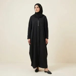 Elegant Black Pleated Abaya