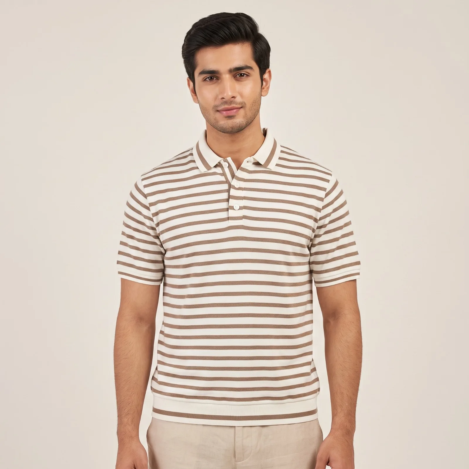 Men's Balmain Striped Polo Shirt Men's Balmain Striped Polo Shirt